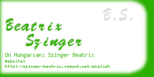 beatrix szinger business card